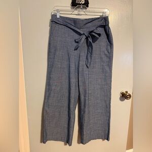 J Crew Linen Jean Blue pants size 8